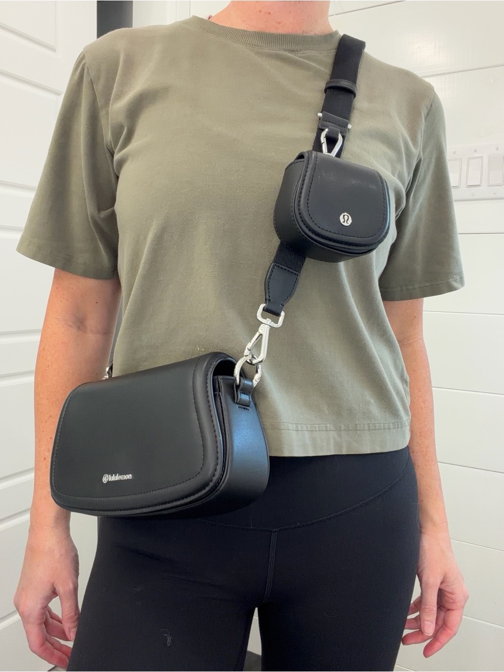 lululemon athletica Black Leather-Look Crossbody with Detachable Mini Pouch - Picture 3 of 8